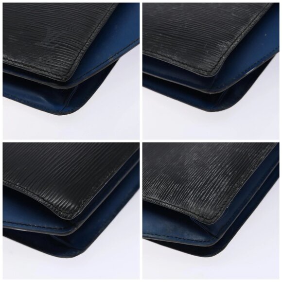 LOUIS VUITTON Epi Bicolor Varenne Hand Bag Black Blue LV Auth - Picture 15 of 16